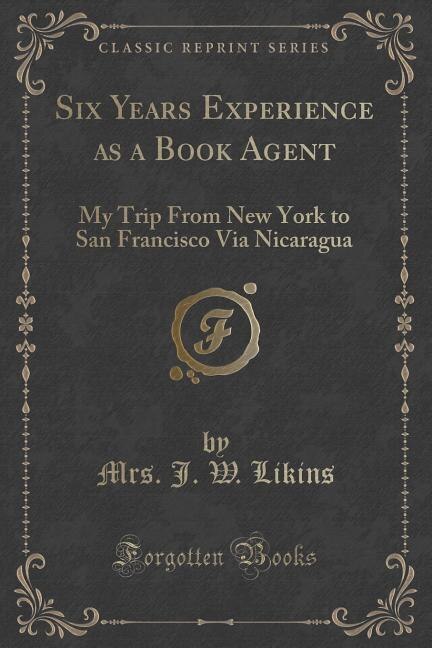 Couverture_Six Years Experience as a Book Agent