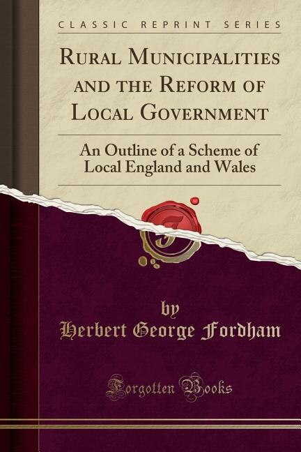 Front cover_Rural Municipalities and the Reform of Local Government