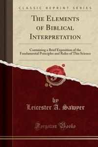 Front cover_The Elements of Biblical Interpretation