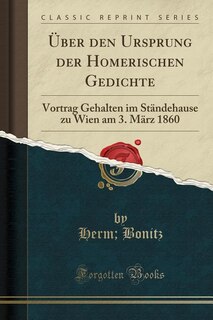 Couverture_Über den Ursprung der Homerischen Gedichte