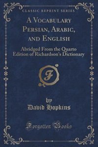Front cover_A Vocabulary Persian, Arabic, and English