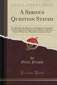 Couverture_A Serious Question Stated