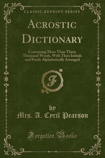 Front cover_Acrostic Dictionary