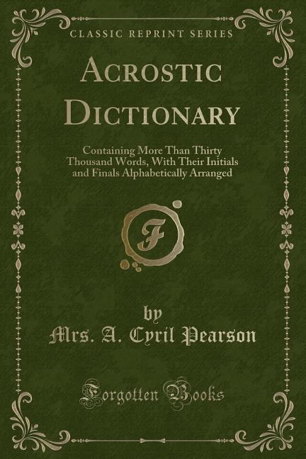 Front cover_Acrostic Dictionary