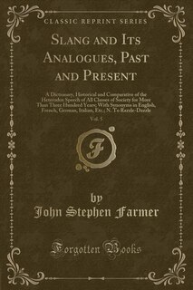 Front cover_Slang and Its Analogues, Past and Present, Vol. 5