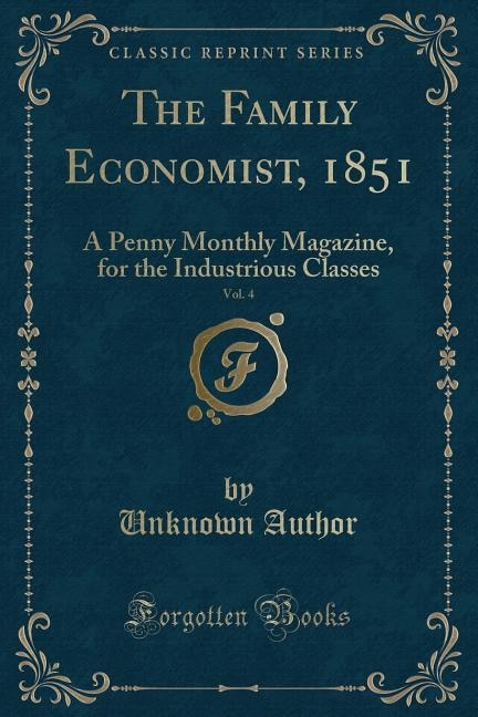 Front cover_The Family Economist, 1851, Vol. 4