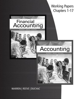 Front cover_Working Papers, Chapters 1-17 For Warren/reeve/duchac's Accounting, 27th And Financial Accounting, 15th