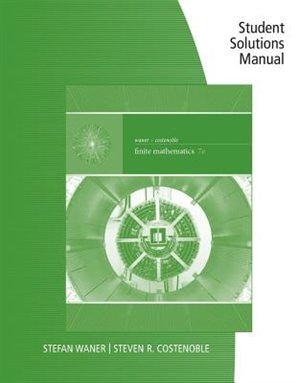 Couverture_Student Solutions Manual For  Waner/costenoble's Finite Mathematics, 7th