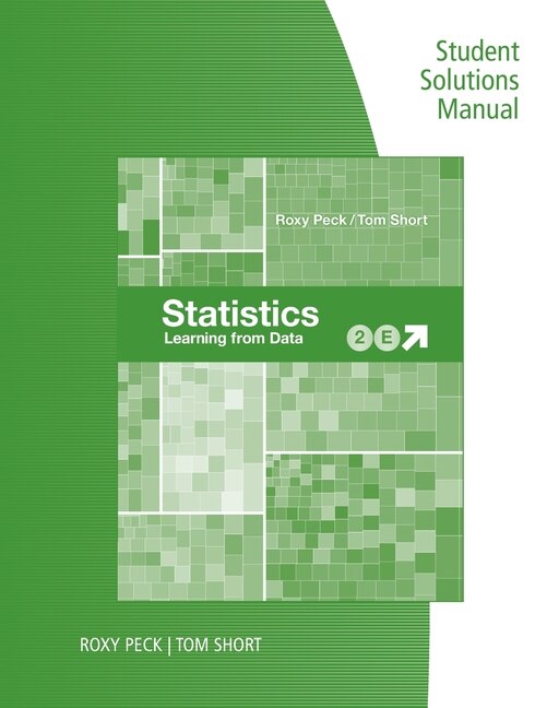 Couverture_Student Solutions Manual For Peck/short's Statistics: Learning From Data, 2nd