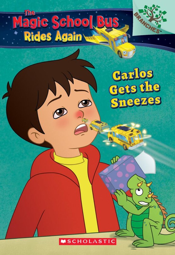 Front cover_Carlos Gets the Sneezes: Exploring Allergies (The Magic School Bus Rides Again #3)
