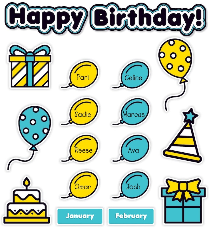 Front cover_Mini Bulletin Board: Aqua Oasis Birthdays