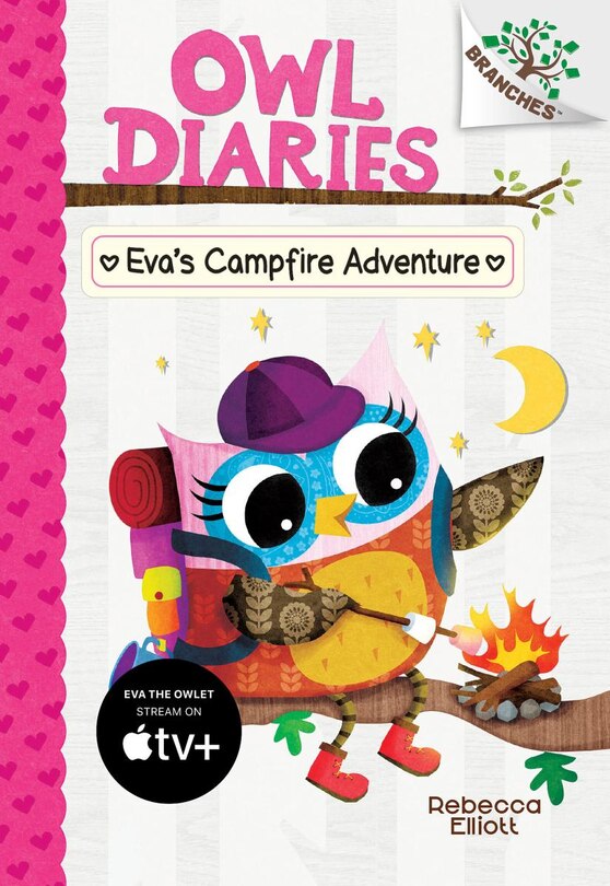 Front cover_Eva's Campfire Adventure: A Branches Book (owl Diaries #12) (library Edition)