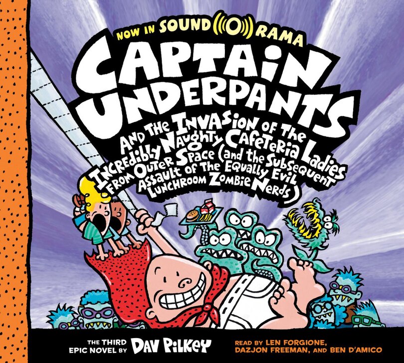 Front cover_Captain Underpants and the Invasion of the Incredibly Naughty Cafeteria Ladies from Outer Space: Color Edition (Captain Underpants #3) (Unabridged edition)