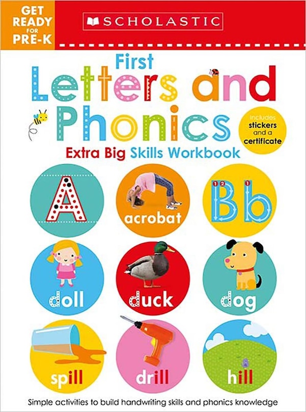 Front cover_First Letters And Phonics Get Ready For Pre-k Workbook: Scholastic Early Learners (extra Big Skills Workbook)