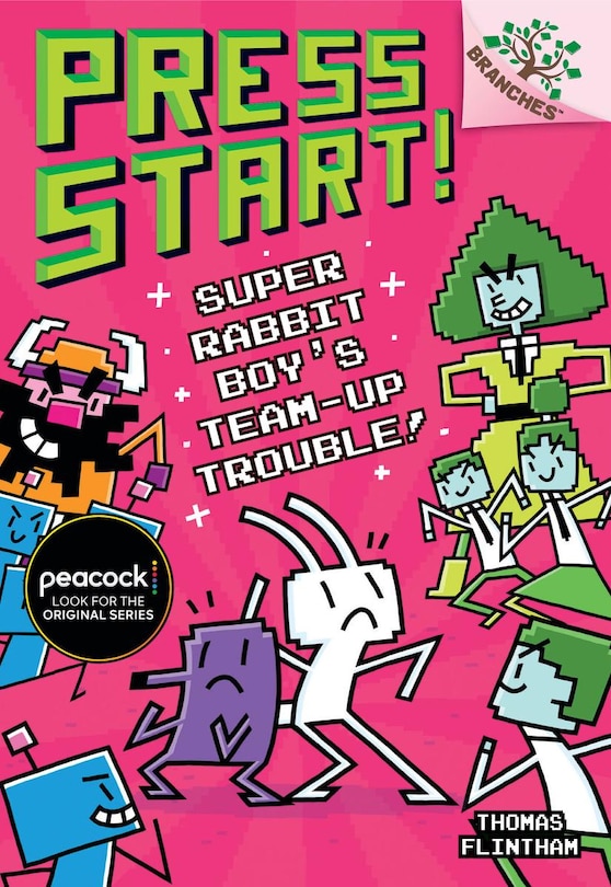 Front cover_Super Rabbit Boy’s Team-Up Trouble!: A Branches Book (Press Start! #10) (Library Edition)
