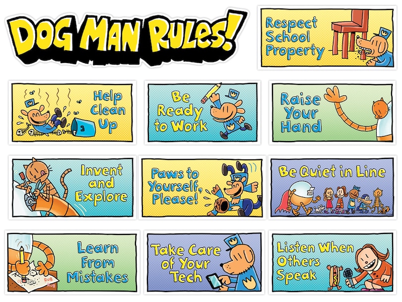 Mini Bulletin Board Dog Man Class Rules