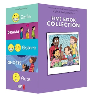 Front cover_Raina Telgemeier Collection Box Set (Smile, Drama, Sisters, Ghosts, Guts)