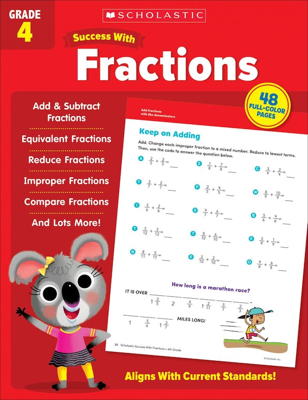 Couverture_Scholastic Success with Fractions Grade 4 Workbook