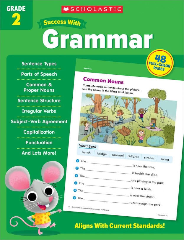Front cover_Scholastic Success with Grammar Grade 2 Workbook