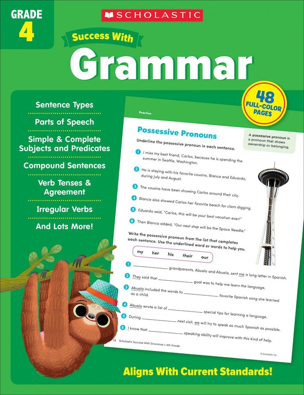 Front cover_Scholastic Success with Grammar Grade 4 Workbook