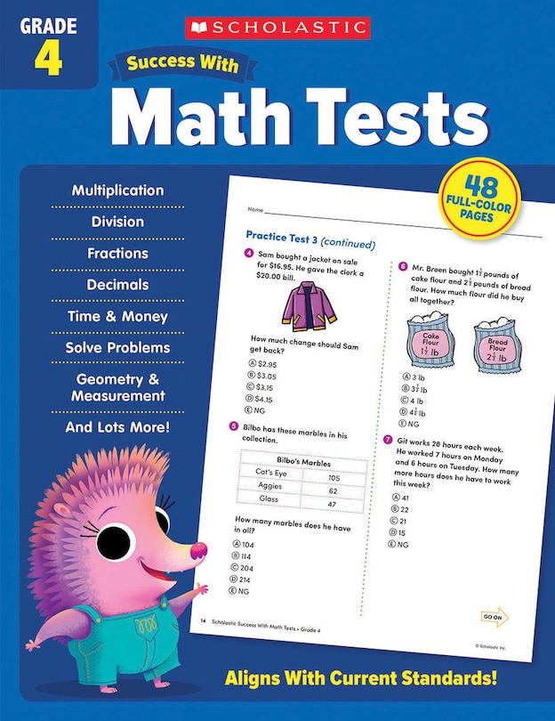 Front cover_Scholastic Success with Math Tests Grade 4 Workbook
