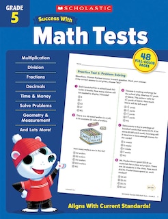 Front cover_Scholastic Success with Math Tests Grade 5 Workbook