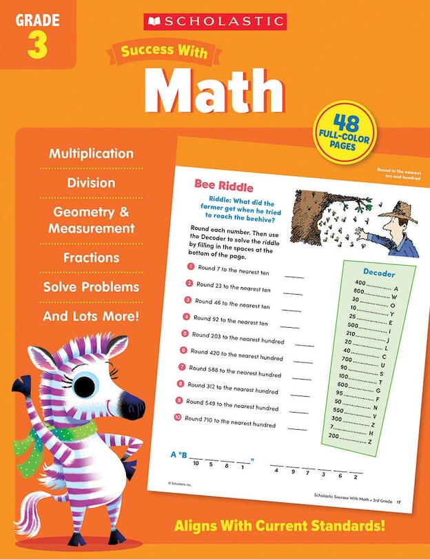 Front cover_Scholastic Success with Math Grade 3 Workbook