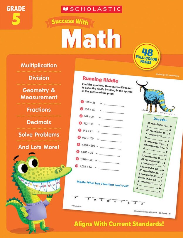 Front cover_Scholastic Success with Math Grade 5 Workbook
