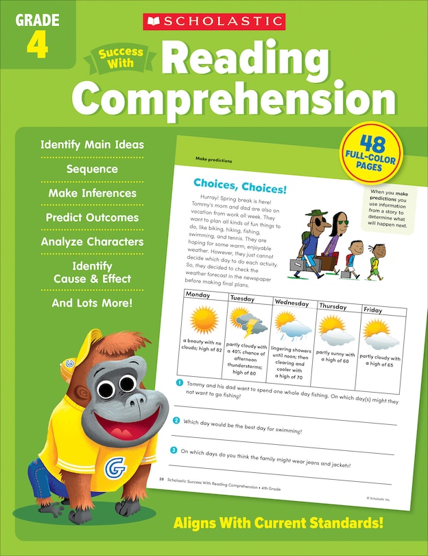 Couverture_Scholastic Success with Reading Comprehension Grade 4 Workbook