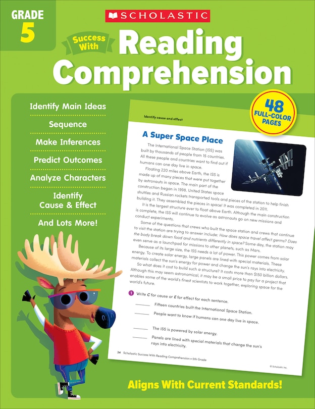 Front cover_Scholastic Success with Reading Comprehension Grade 5 Workbook