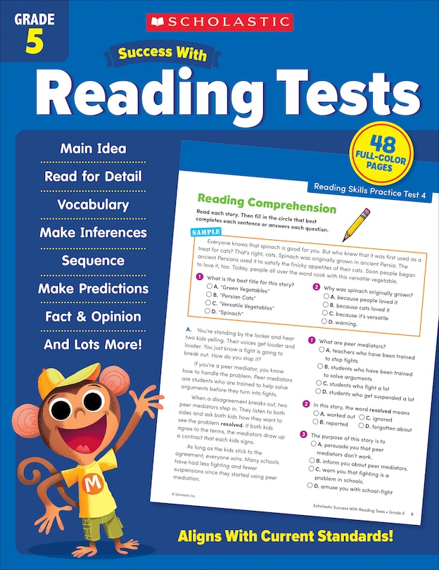 Front cover_Scholastic Success with Reading Tests Grade 5 Workbook