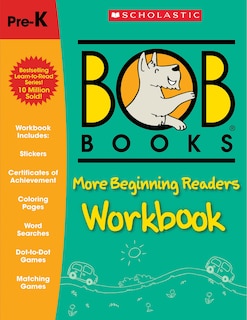 Front cover_Bob Books - More Beginning Readers Workbook | Phonics, Writing Practice, Stickers, Ages 4 And Up, Kindergarten, First Grade (stage 1: Starting To Read)