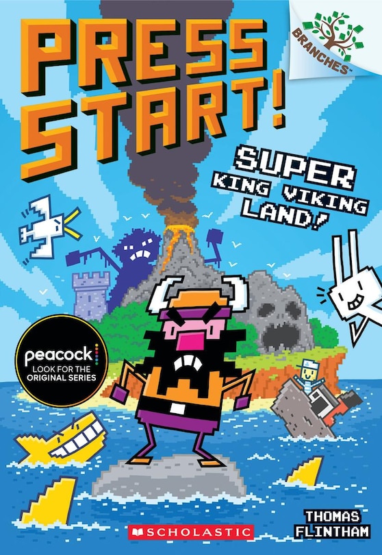 Front cover_Super King Viking Land!: A Branches Book (Press Start! #13)