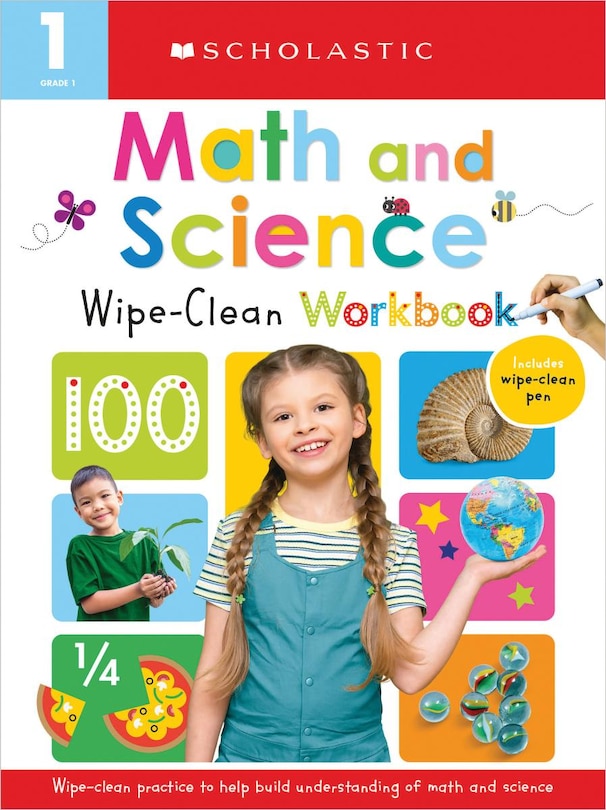 Front cover_First Grade Math/Science Wipe Clean Workbook: Scholastic Early Learners (Wipe Clean)