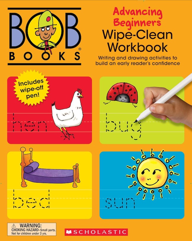 Couverture_Bob Books - Wipe-Clean Workbook: Advancing Beginners | Phonics, Ages 4 and up, Kindergarten (Stage 2: Emerging Reader)