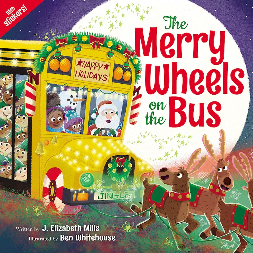 Front cover_The Merry Wheels on the Bus (A Holiday Wheels on the Bus Book)