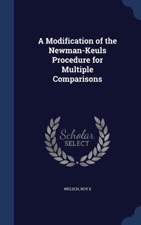 Couverture_A Modification of the Newman-Keuls Procedure for Multiple Comparisons