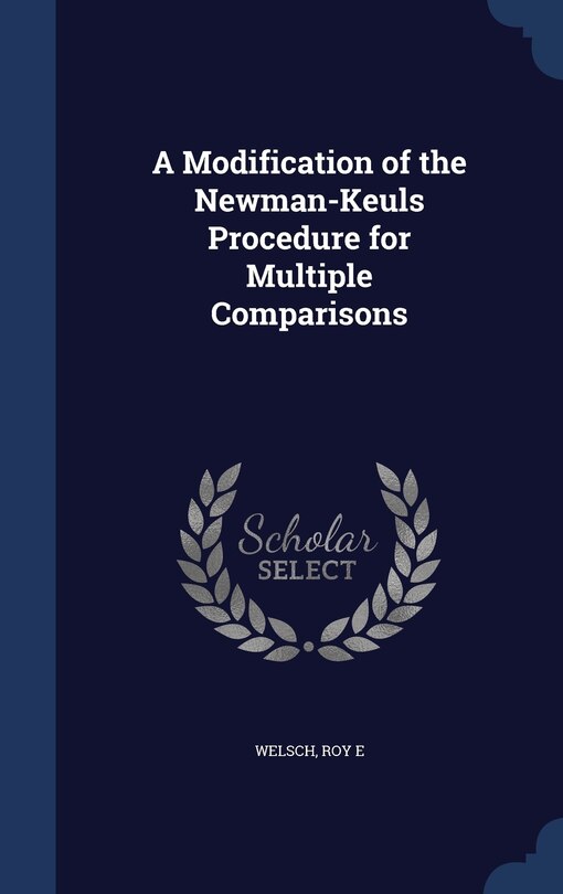 Couverture_A Modification of the Newman-Keuls Procedure for Multiple Comparisons