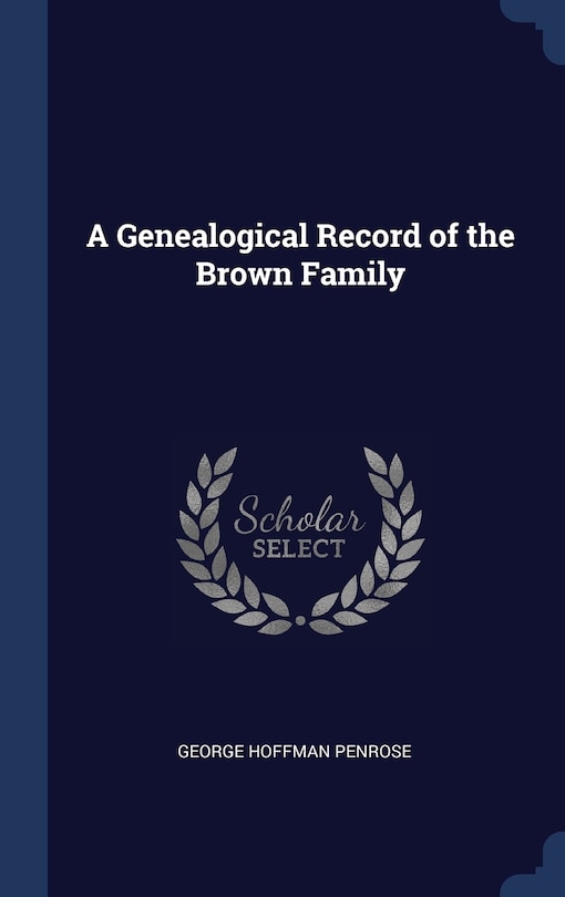 Front cover_A Genealogical Record of the Brown Family