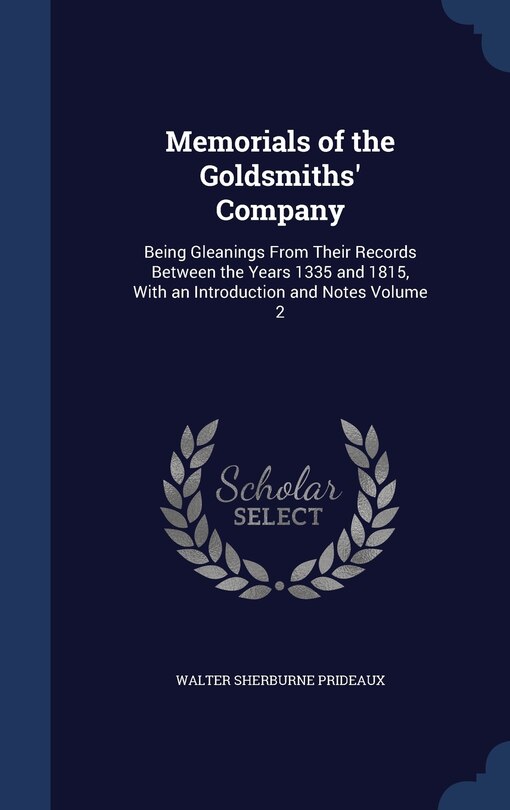 Front cover_Memorials of the Goldsmiths' Company