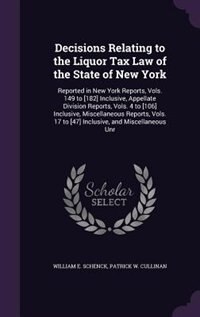Couverture_Decisions Relating to the Liquor Tax Law of the State of New York