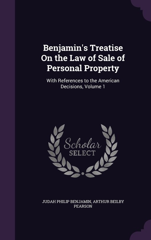 Front cover_Benjamin's Treatise On the Law of Sale of Personal Property
