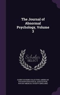 Front cover_The Journal of Abnormal Psychology, Volume 3