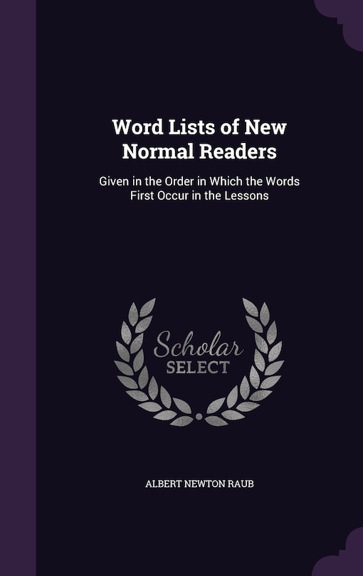 Front cover_Word Lists of New Normal Readers