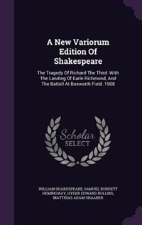 Front cover_A New Variorum Edition Of Shakespeare