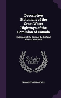 Couverture_Descriptive Statement of the Great Water Highways of the Dominion of Canada