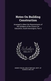 Front cover_Notes On Building Construction