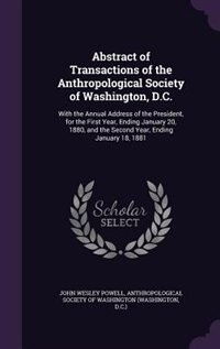 Couverture_Abstract of Transactions of the Anthropological Society of Washington, D.C.