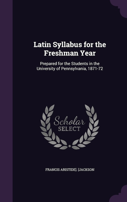 Couverture_Latin Syllabus for the Freshman Year