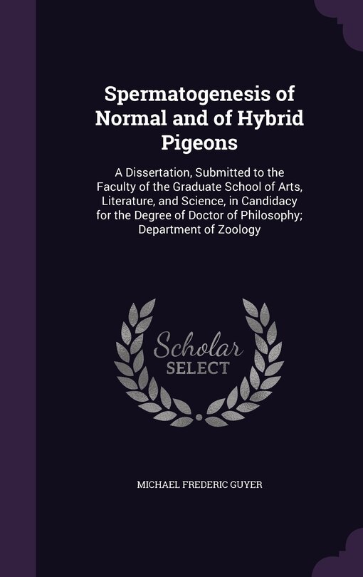 Front cover_Spermatogenesis of Normal and of Hybrid Pigeons